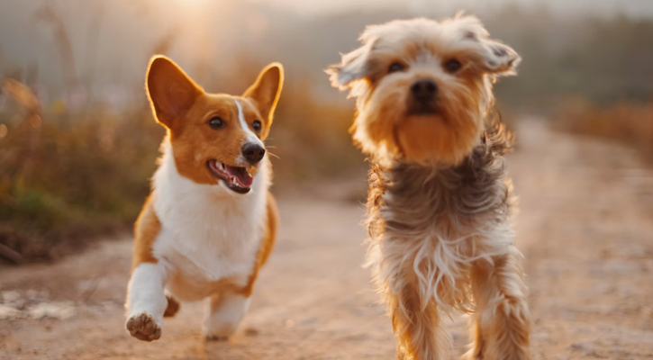 Dogs Running Together Dogs Running Together